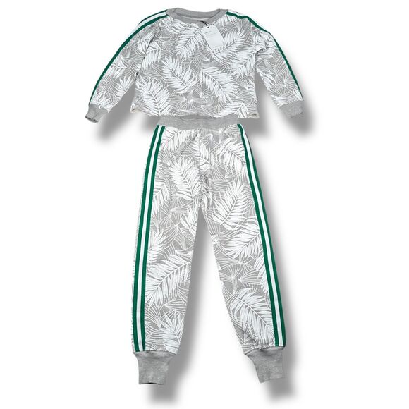 Current Elliott Breck Sweatshirt & Sweatpant Women’s 0 Gray Tropic Palm New - Picture 1 of 15